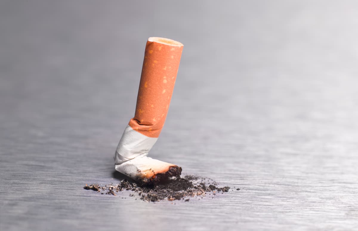 Final cigarette stubbed out.