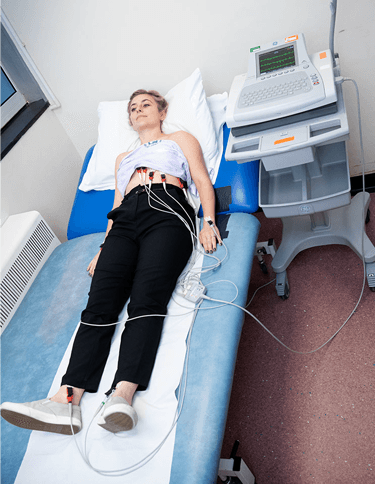 Photo showing a women having an ECG.